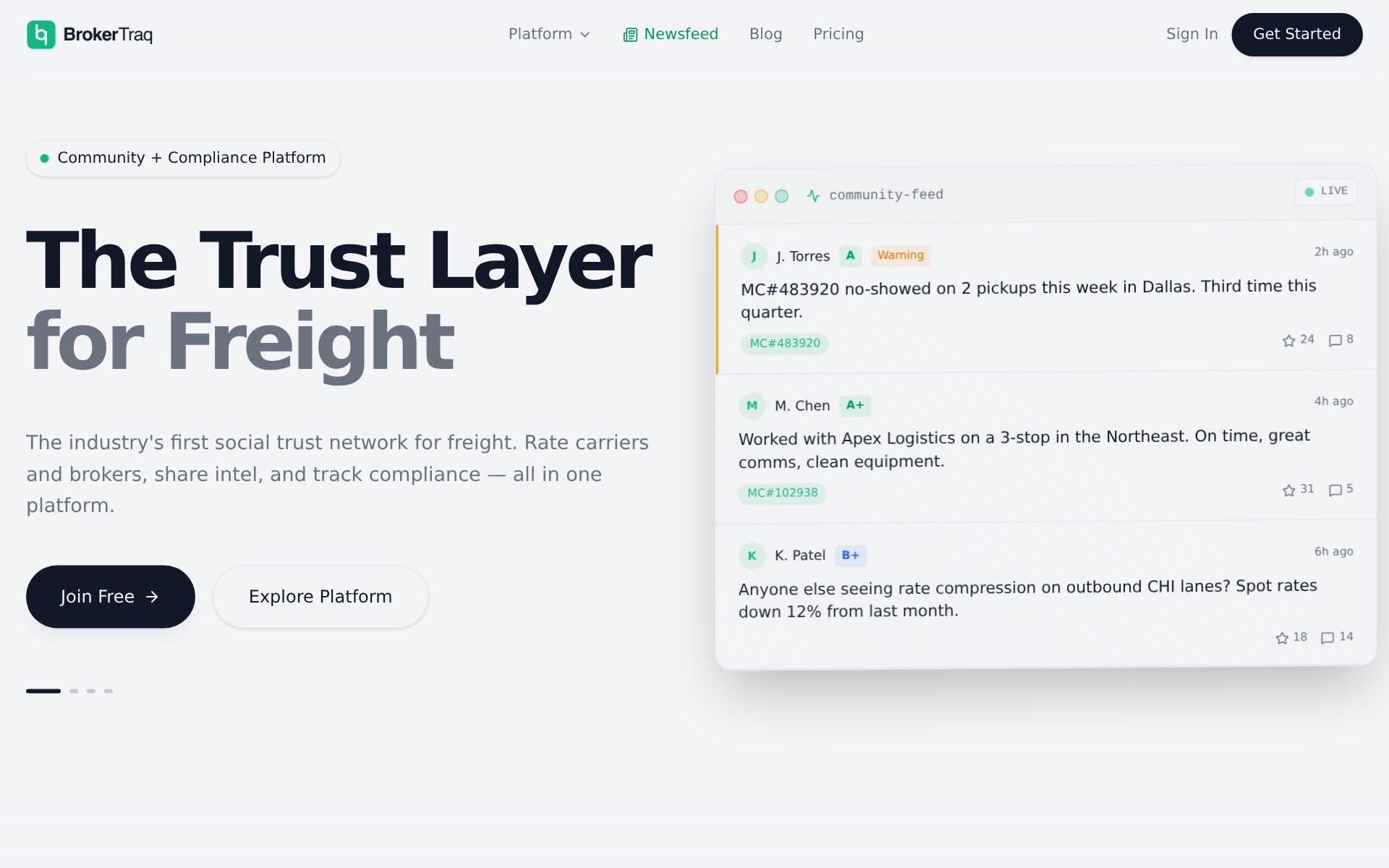 BrokerTraq website preview